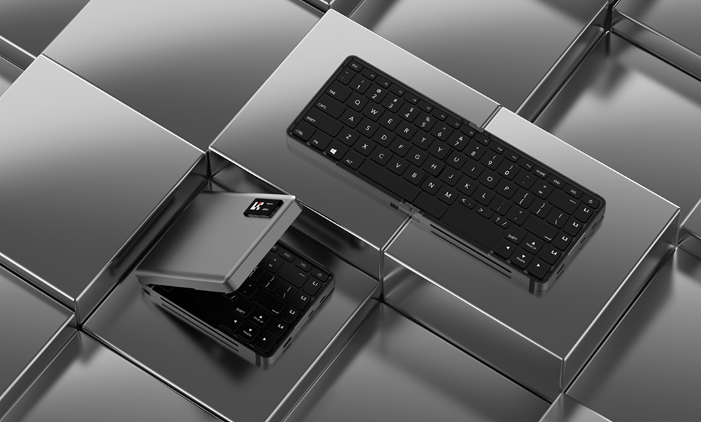 Mobile All in one Mini PC with Folding Keyboard